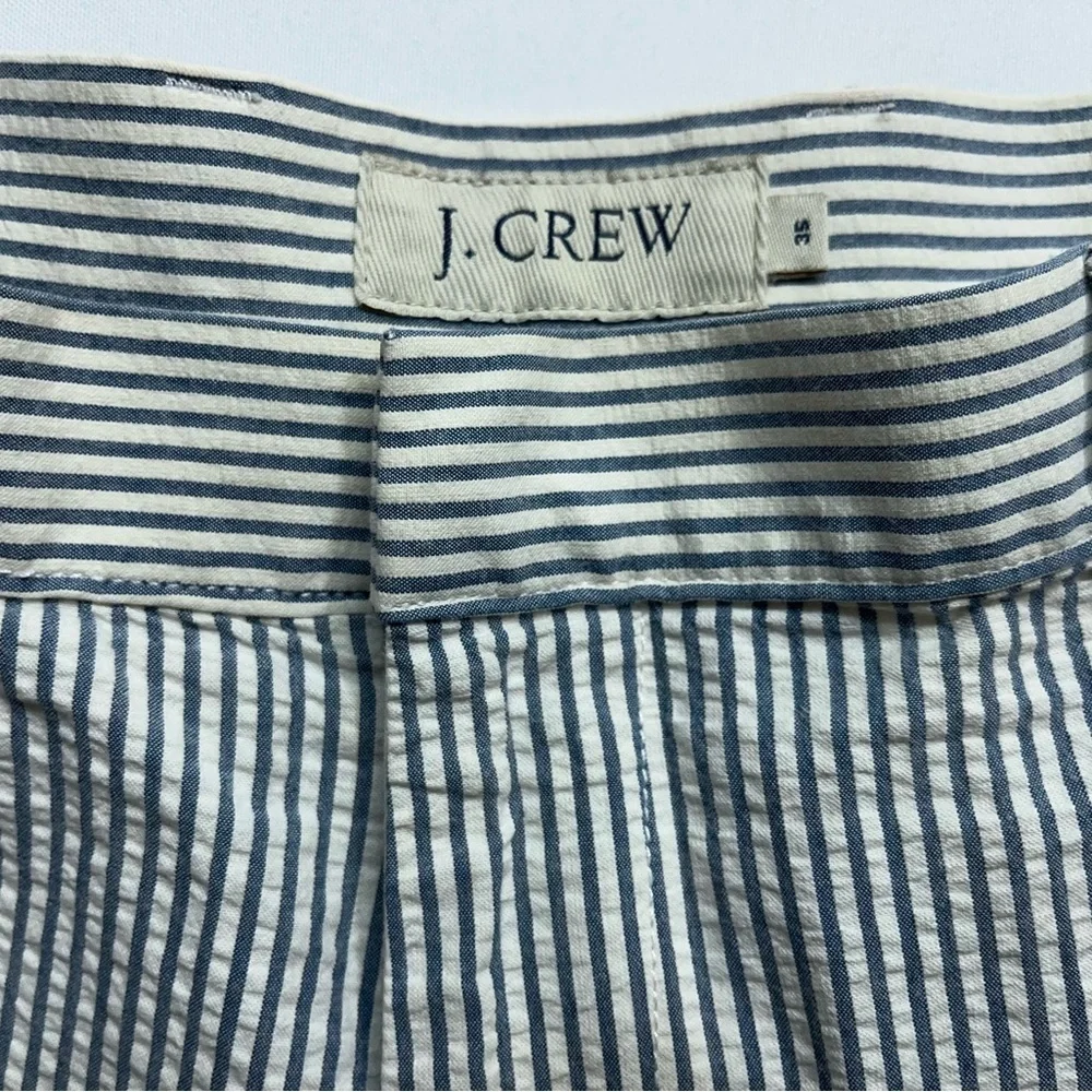 J. Crew Seersucker Shorts Blue Striped Mens Size 35 Golf Preppy 8.5 Inch Inseam